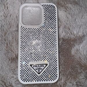 White and Silver Crystal 15 pro Phone Case